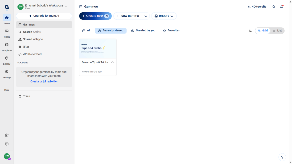 Gamma Review 2026 AI presentation maker dashboard