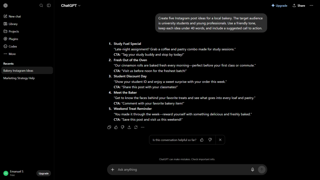 Improved ChatGPT prompt with context, tone, and formatting instructions